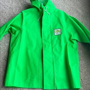 Helly Hansen Neon Green Waterproof Jacket & Bibs Size Medium